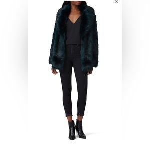 Deep Teal faux fur premium rose jacket size meduim